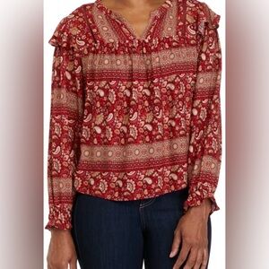 Wonderly Red Paisley Blouse
